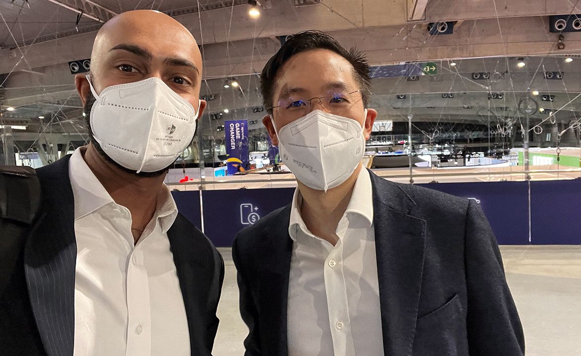 Sachin and Yih-Choung at the Mobile World Congress 2022 Sachin and Yih-Choung at the Mobile World Congress 2022