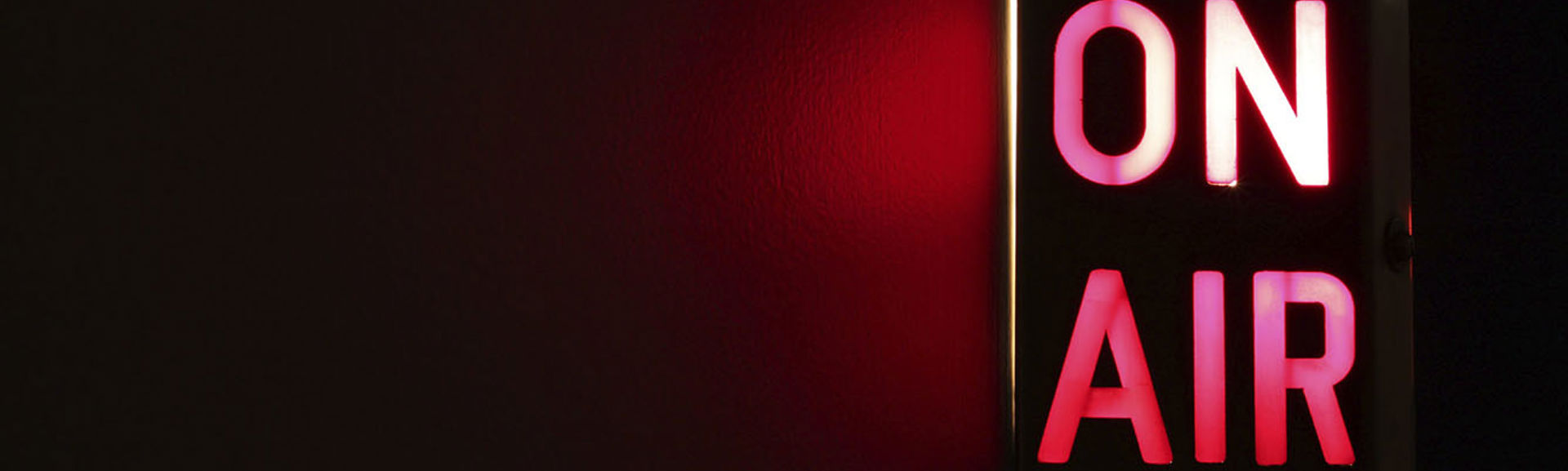 A lit 'on air' sign