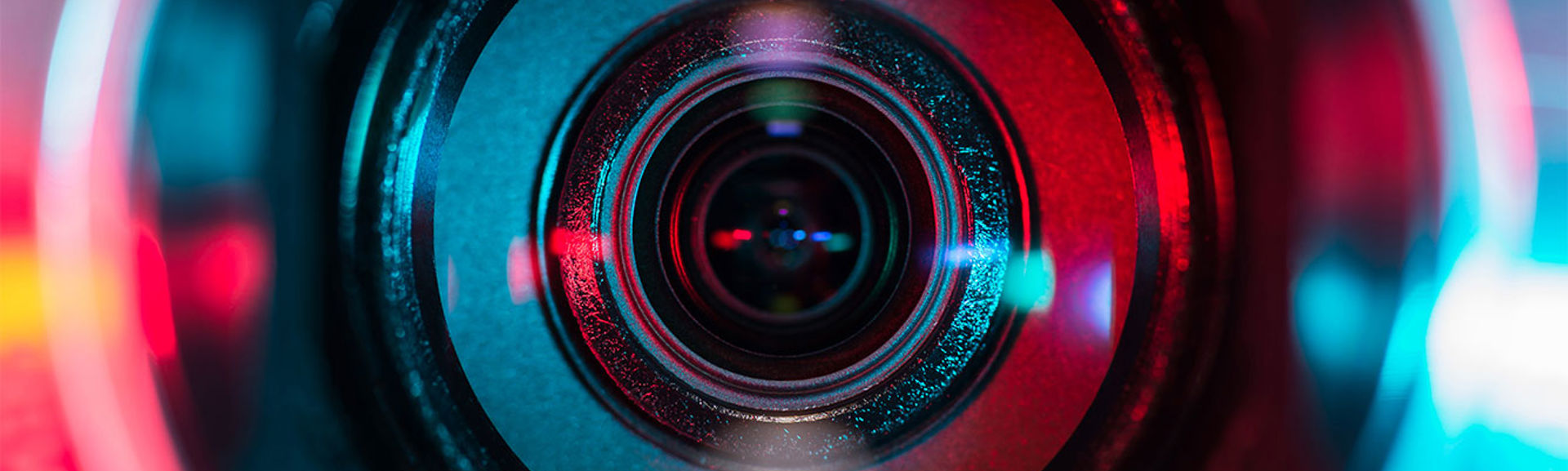 A close-up photo of a camera lens