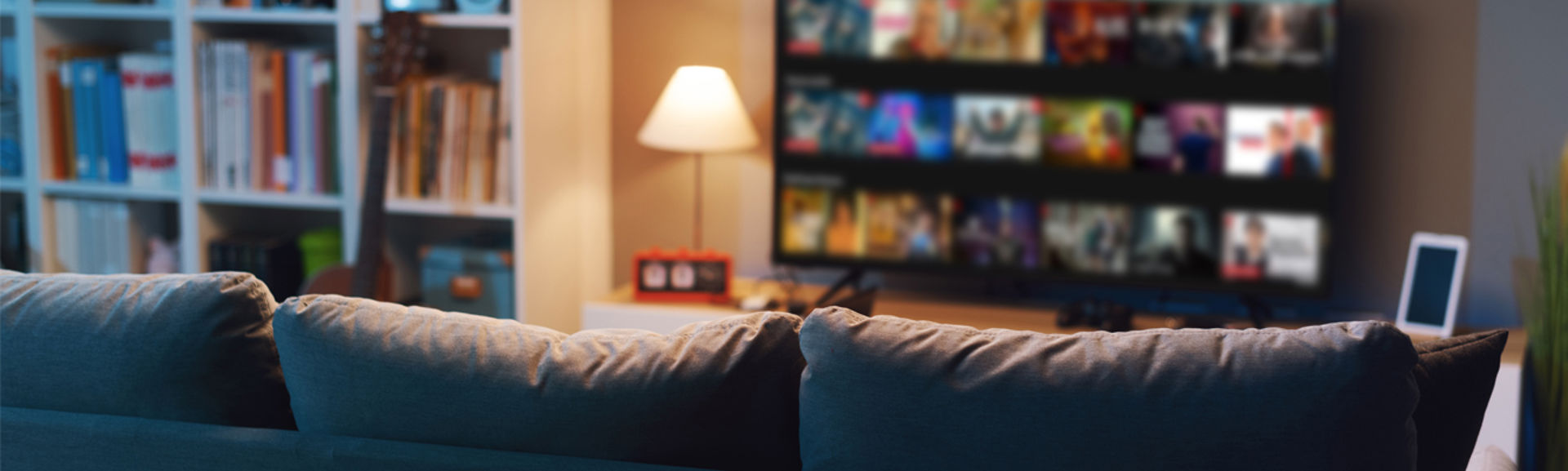 Tv and sofa in living room 